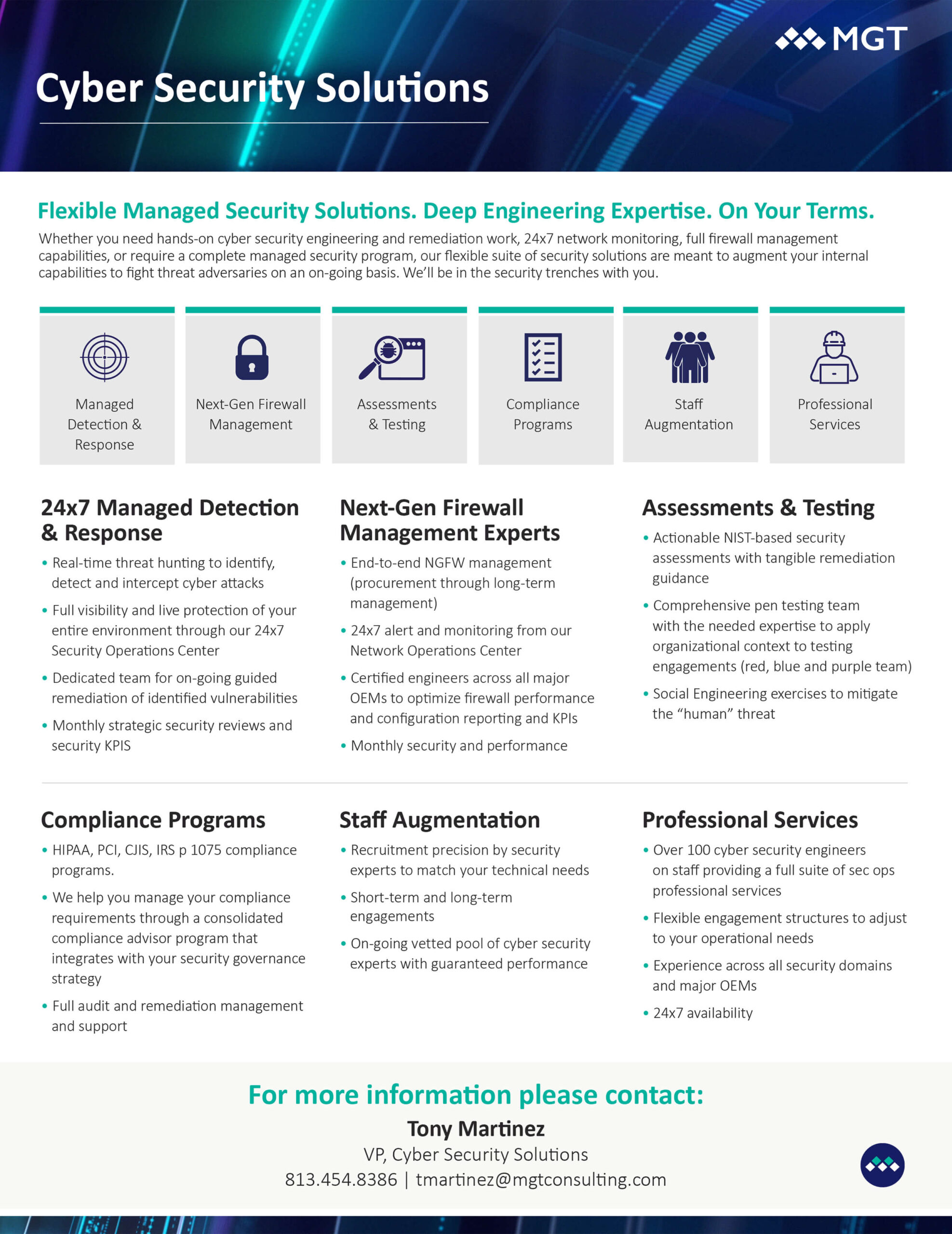 MGT Cyber Security Solutions Flatsheet
